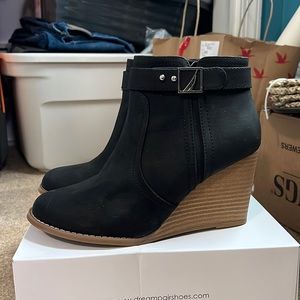 Nautical Black Ankle Booties 3in Heel